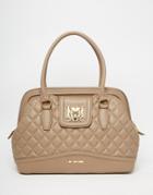 Love Moschino Quilted Tote Bag - Taupe
