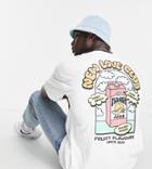 New Love Club Tall Juice Carton Back Print Oversized T-shirt In White