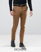 Number Eight Savile Row Skinny Smart Pant In Check - Beige