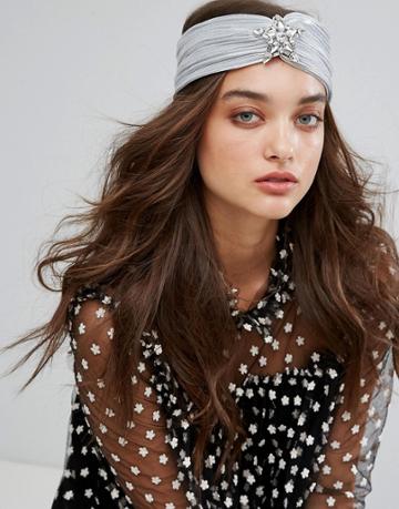 Her Curious Nature Star Metallic Headband - Gold