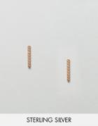 Asos Rose Gold Plated Sterling Silver Twist Bar Earrings - Rose Gold