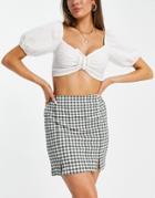 Vero Moda Notch Front Mini Skirt In Green Gingham - Part Of A Set-multi