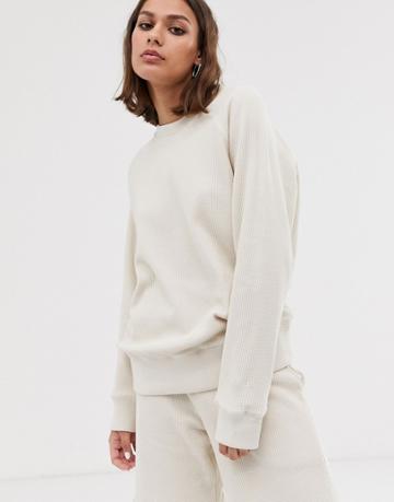 M.c. Overalls Long Sleeve Sweatshirt In Waffle-beige