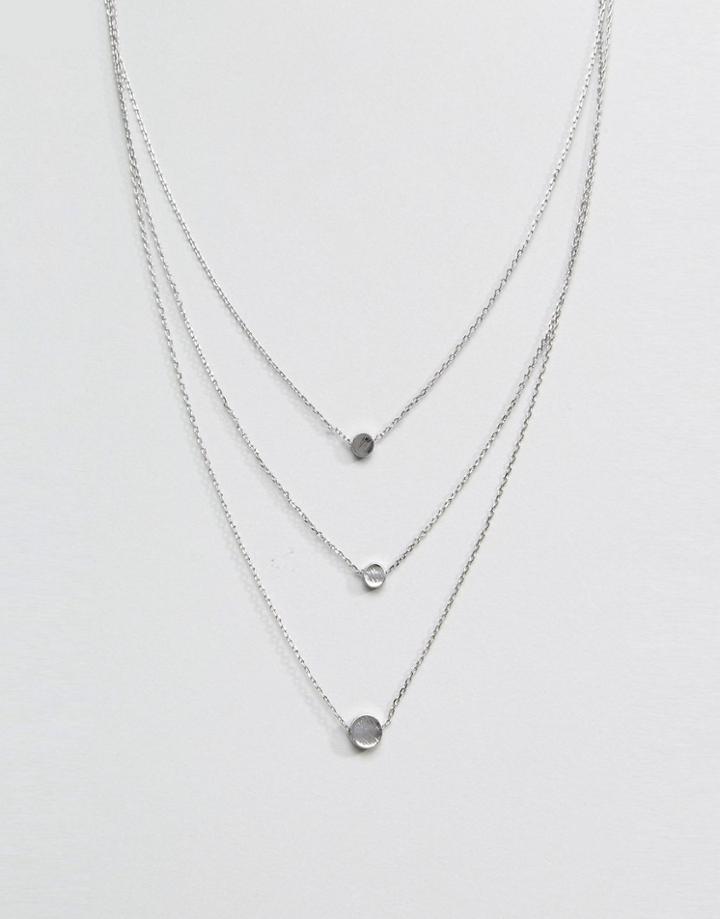 Nylon Triple Layered Necklace - Silver