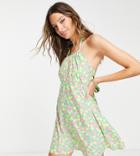 Influence Tall Strappy Cami Mini Dress In Pink Floral-multi