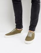 Fred Perry Barson Canvas Sneakers In Olive - Green
