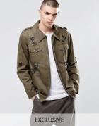 Underated Utility Jacket With Straps - Green