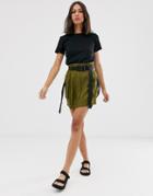 Asos Design Mini Utility Skirt With Buckle Belt