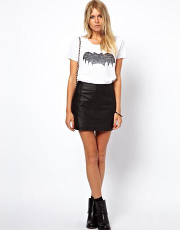 Asos Mini Skirt In Leather