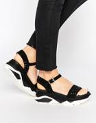 Aldo Lovelan Black Embellished Strap Sandals - Black