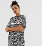 Ellesse Relaxed T-shirt With Front Logo In Polka Dot - Black