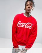 Reclaimed Vintage X Coca Cola Oversized Fluffy Sweatshirt - Red