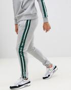 Night Addict Taped Skinny Fit Tracksuit Joggers - Gray