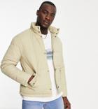 Another Influence Tall Puffer Jacket In Ercu-gray