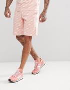 Adidas Originals Shorts With All Over Print In Pink Cv8604 - Pink