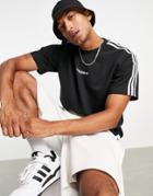 Adidas Originals 3 Stripe Premium T-shirt In Black