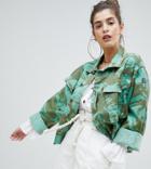 Reclaimed Vintage Revived Overdyed Camo Jacket - Green