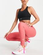 Nike Training Dri-fit Icon Clash All Over Print 7/8 Leggings In Pink