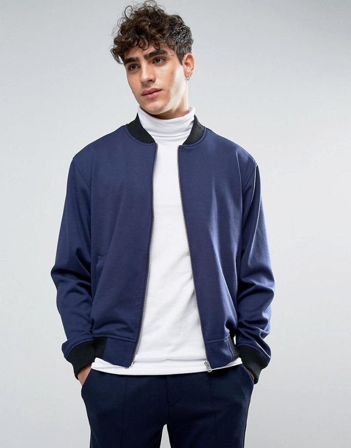 Rudie Formal Bomber Jacket In Navy - Navy