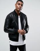 Black Seven Connor Faux Leather Panel Jacket - Black