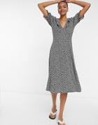 Y.a.s Frill Detail Midi Tea Dress In Floral-multi