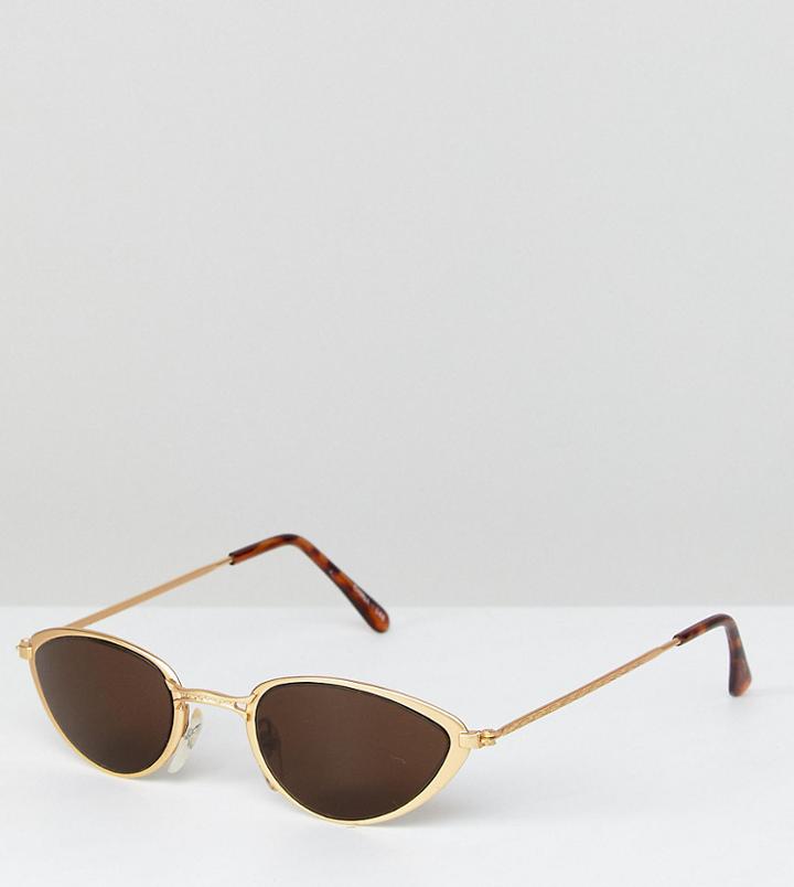 Reclaimed Vintage Inspired Cat Eye Sunglasses In Black With Yellow Lens Exclusive To Asos - Black