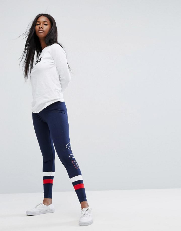 Fila Essential Leggings With Ankle Logo - Navy