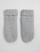 Pieces Rib Knitted Mitten-gray