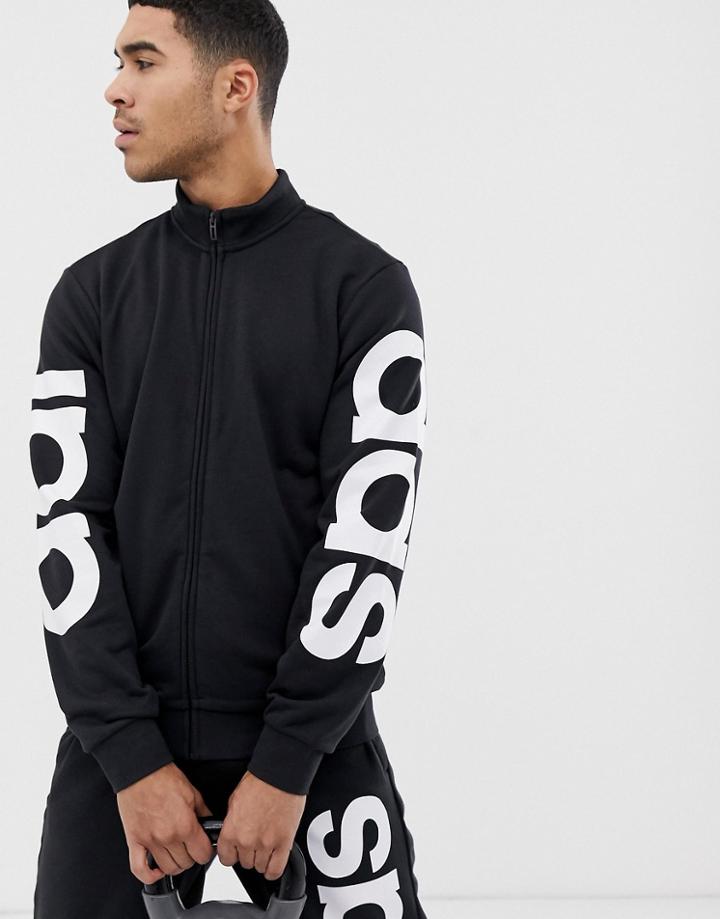 Adidas Athletics Logo Sweat In Black - Black