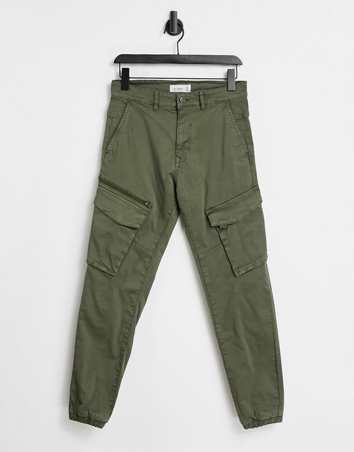 Pull & Bear Cargo Pants In Khaki-green