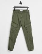 Pull & Bear Cargo Pants In Khaki-green