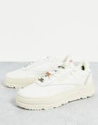 Reebok Club C Double Geo Sneakers In Chalk And Coral Pink-white