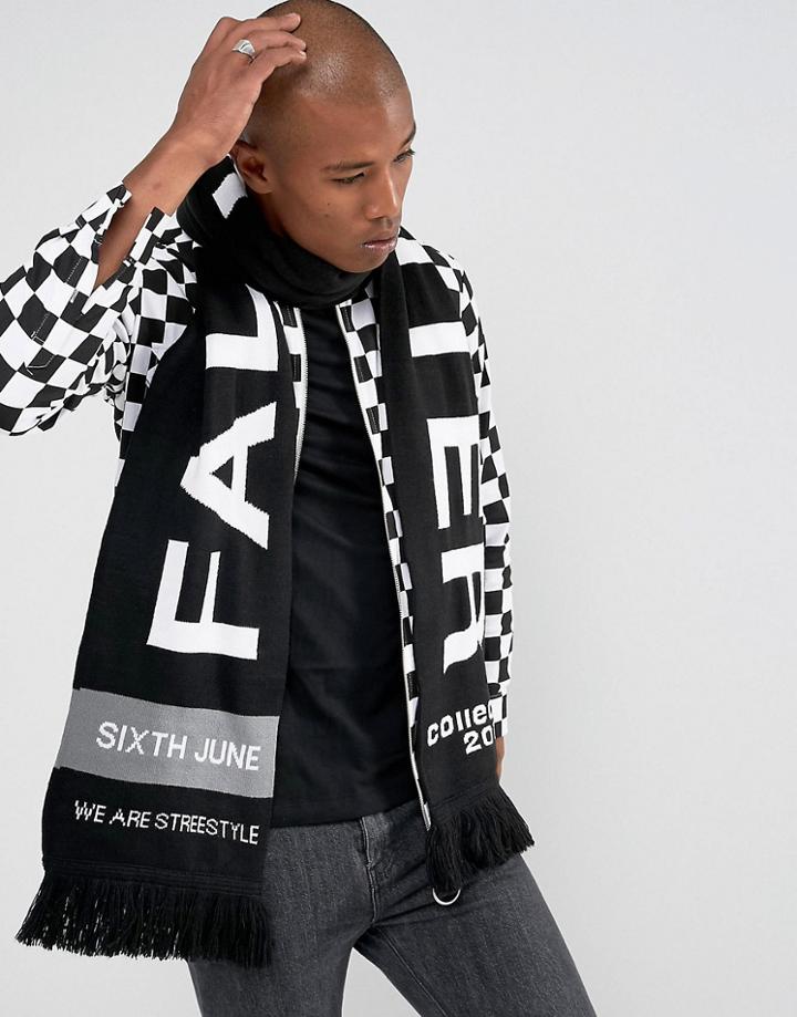 Sixth June Oversized Statement Scarf In Black - Black