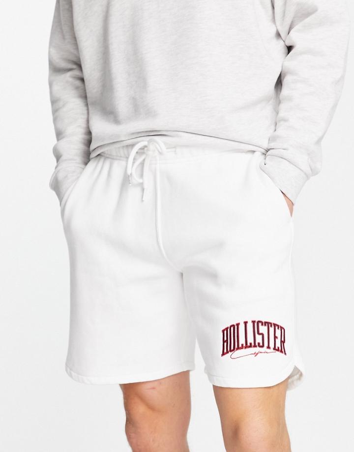 Hollister Varsity Logo Sweat Shorts In White