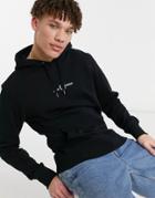 Fred Perry Embroidered Hooded Sweatshirt In Black