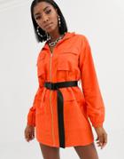 Public Desire Utility Shirt Dress With Contrast Belt