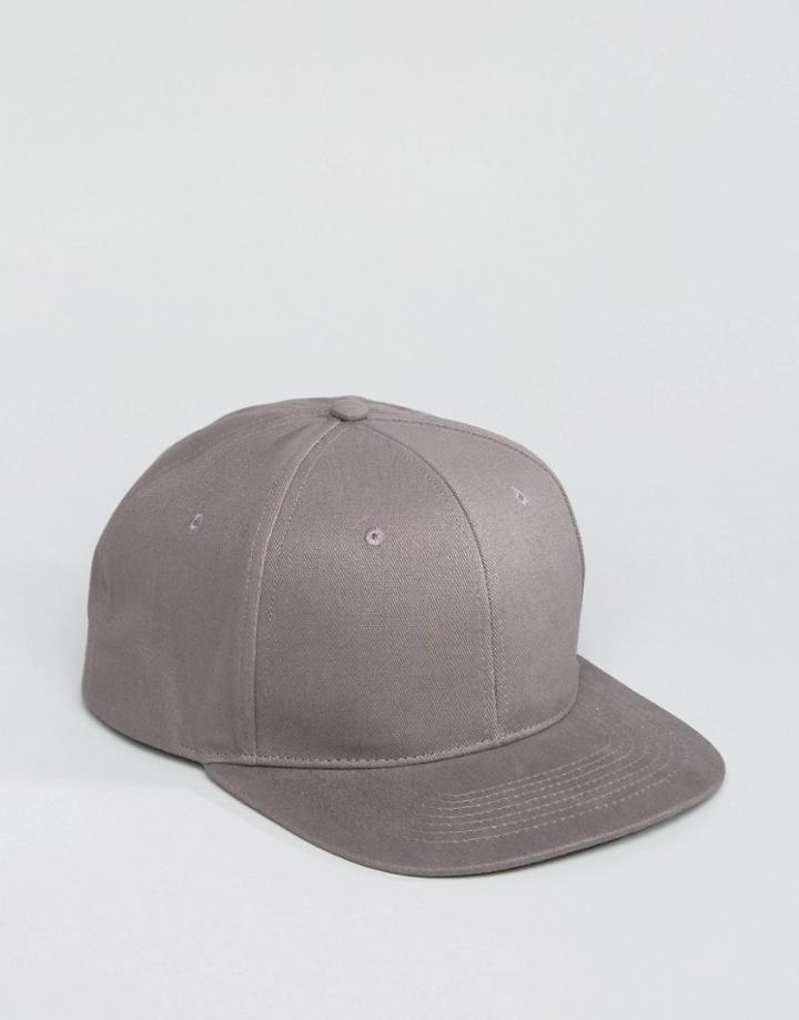 Asos Snapback Cap In Gray - Gray