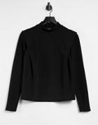 Vero Moda Padded Top With Shoulder Detail In Black