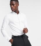 Asos Design Premium Skinny Fit Sateen Shirt In White
