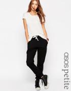 Asos Petite Basic Joggers With Contrast Tie - Black
