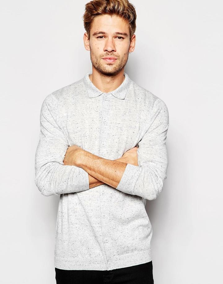 Asos Turtleneck Cardigan - Light Gray