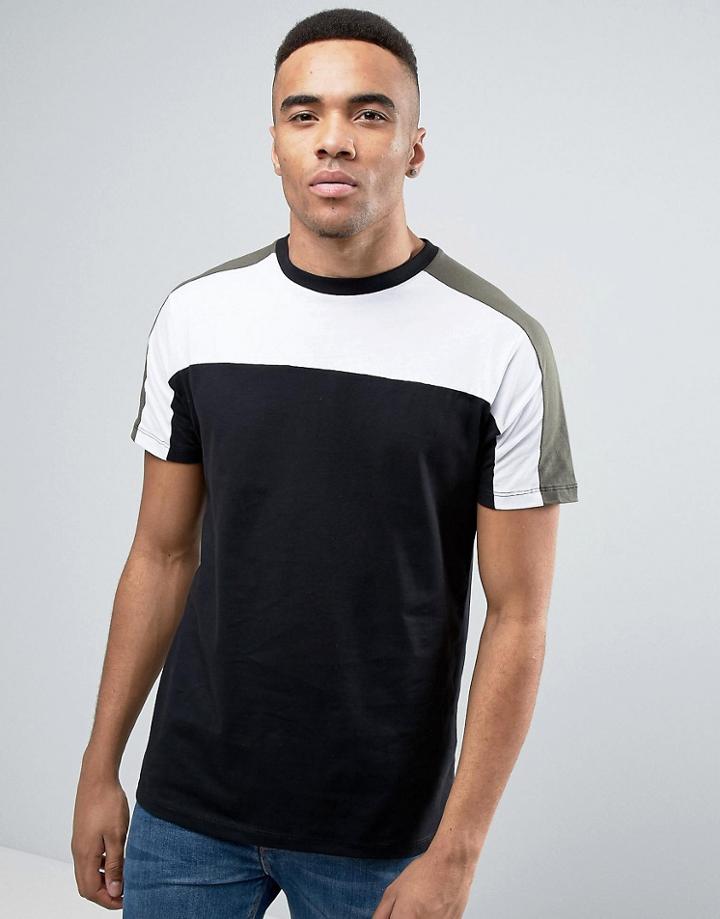 New Look T-shirt With Block Print In Black - Black