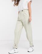 & Other Stories Cupro Slim Leg Pants In Cream-green