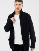 Abercrombie & Fitch Shawl Collar Knit Cardigan In Black - Black