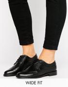 Asos Mai Wide Fit Leather Brogues - Black