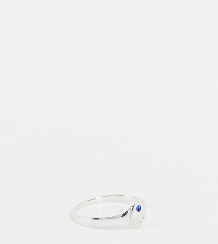 Kingsley Ryan September Birthstone Ring In Sterling Silver With Sapphire Crystal
