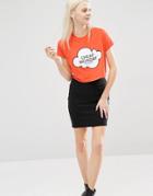 Cheap Monday Cloud Logo Cropped T-shirt - Coral