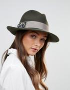 Vixen Rhinestone Embellished Trilby - Green