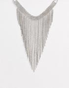 Designb London Statement Crystal Necklace-silver