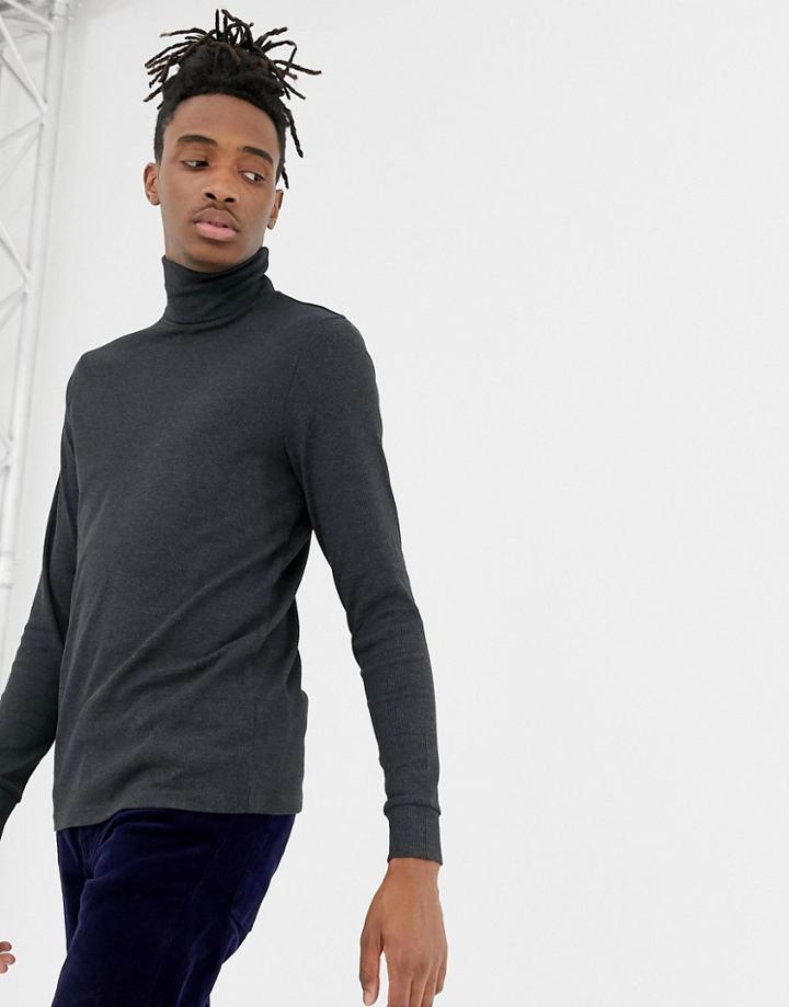 Weekday Mark Rib Turtleneck - Gray